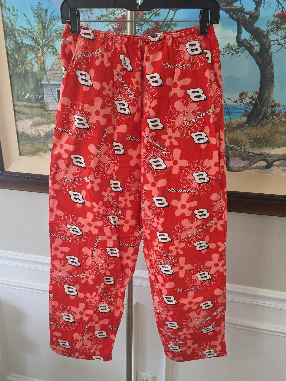 Women’s Dale Jr #8 Budweiser Print Pajama Pants - Cozy Lounge Pants